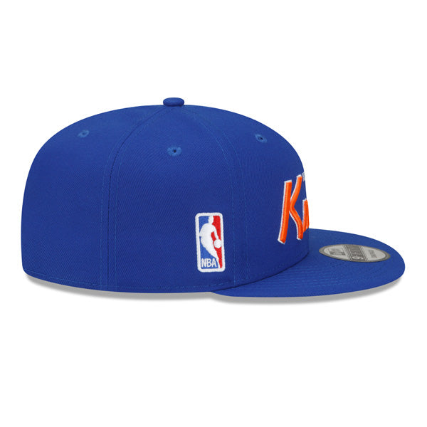 New York Knicks New Era NBA CLASSIC SCRIPT Snapback Hat – Royal/Orange