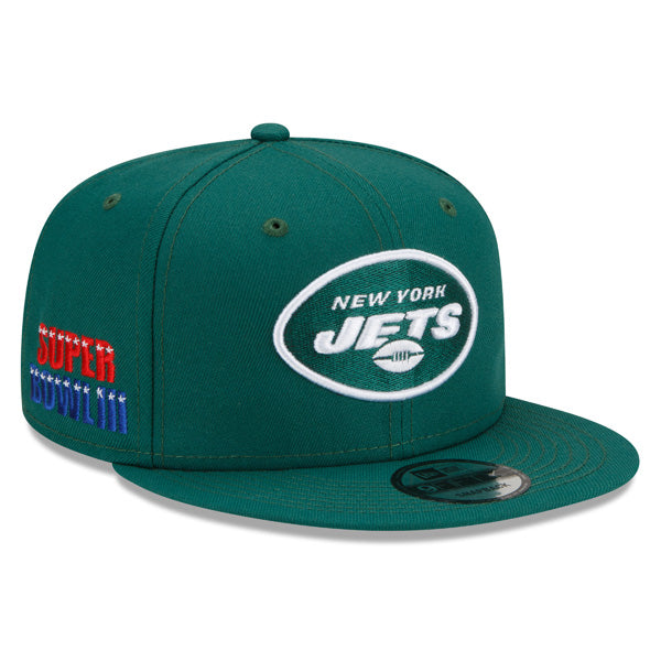 New York Jets Exclusive New Era Super Bowl lll (3) PATCH-UP Snapback Hat - Green