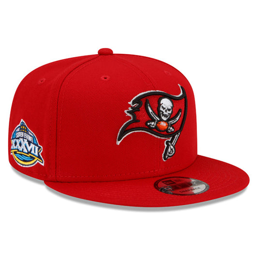 Tampa Bay Buccaneers Exclusive New Era Super Bowl XXXVll (37) PATCH-UP Snapback Hat - Red