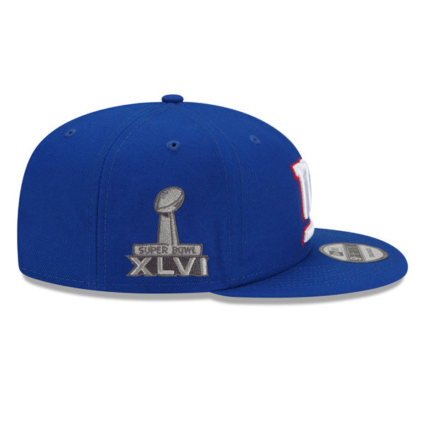 New York Giants Exclusive New Era Super Bowl XLVl (46) PATCH-UP Snapback Hat - Royal