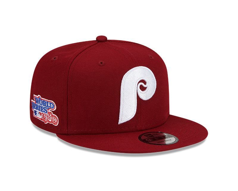 Philadelphia Phillies Exclusive New Era 1980 World Series PATCH-UP Snapback Hat - Maroon