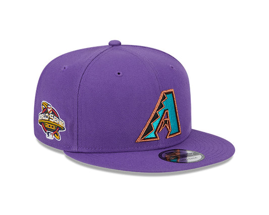Arizona Diamondbacks Exclusive New Era 2001 World Series PATCH-UP Snapback Hat - Purple