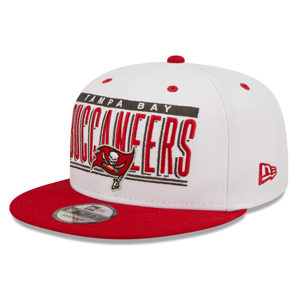 Tampa Bay Buccaneers New Era RETRO TITLE 9Fifty Snapback NFL Hat - White/Scarlet