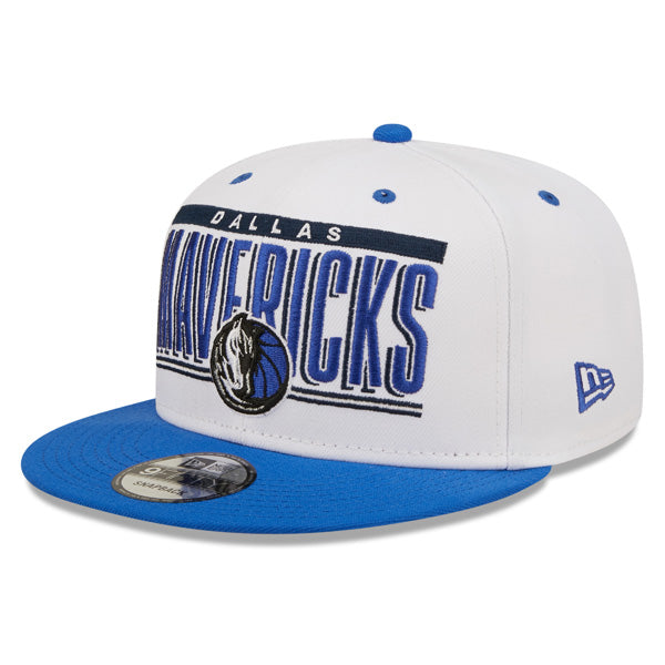 Dallas Mavericks New Era RETRO TITLE 9Fifty Snapback NBA Hat - White/Blue