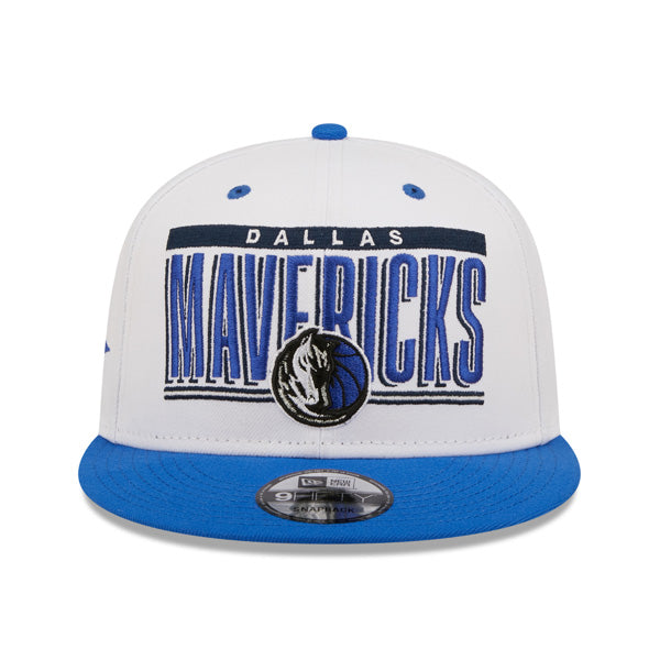 Dallas Mavericks New Era RETRO TITLE 9Fifty Snapback NBA Hat - White/Blue