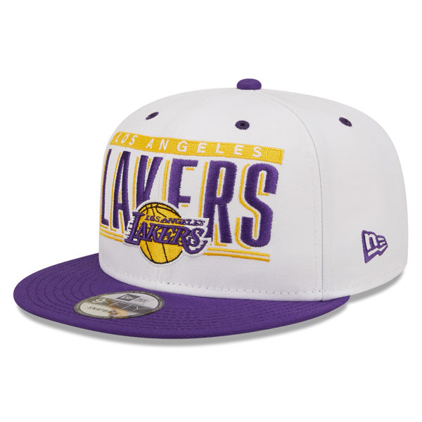 Los Angeles Lakers New Era RETRO TITLE 9Fifty Snapback NBA Hat - White/Purple