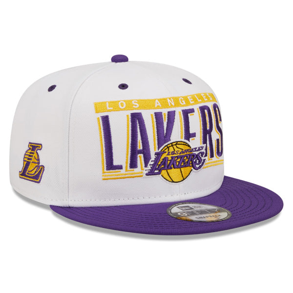 Los Angeles Lakers New Era RETRO TITLE 9Fifty Snapback NBA Hat - White/Purple