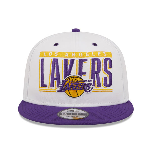 Los Angeles Lakers New Era RETRO TITLE 9Fifty Snapback NBA Hat - White/Purple