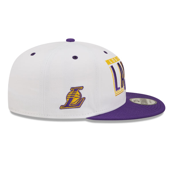 Los Angeles Lakers New Era RETRO TITLE 9Fifty Snapback NBA Hat - White/Purple