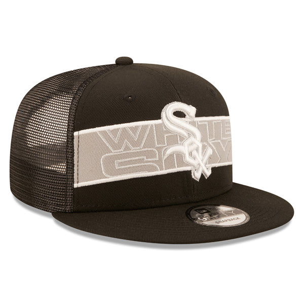 Chicago White Sox New Era MLB TONAL BAND TRUCKER 9FIFTY Snapback Hat - Black/Gray