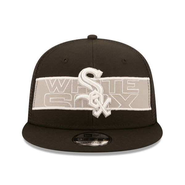 Chicago White Sox New Era MLB TONAL BAND TRUCKER 9FIFTY Snapback Hat - Black/Gray