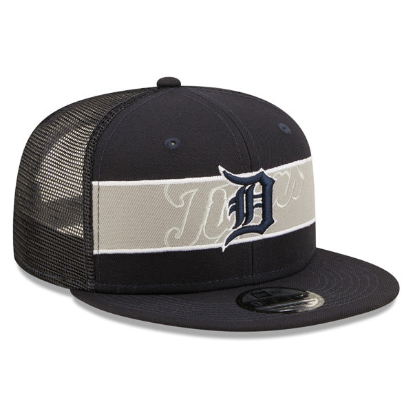Detroit Tigers New Era MLB TONAL BAND TRUCKER 9FIFTY Snapback Hat - Navy/Gray