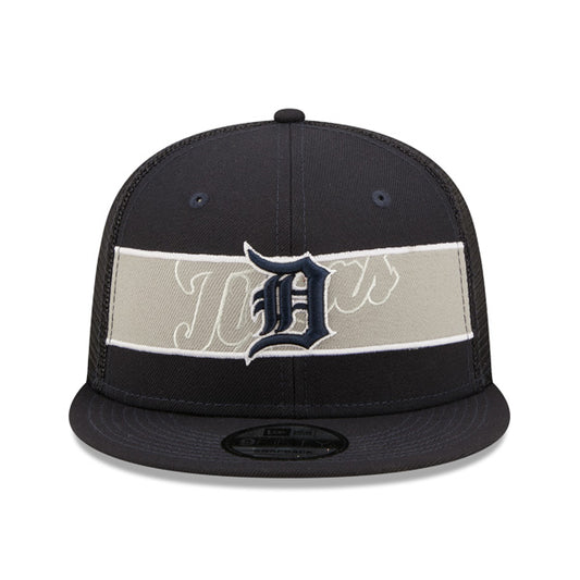 Detroit Tigers New Era MLB TONAL BAND TRUCKER 9FIFTY Snapback Hat - Navy/Gray
