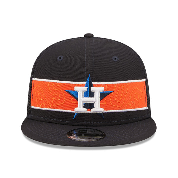 Houston Astros New Era MLB TONAL BAND TRUCKER 9FIFTY Snapback Hat - Navy/Orange