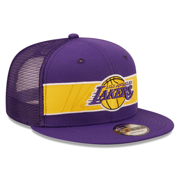 Los Angeles Lakers New Era NBA TONAL BAND TRUCKER 9FIFTY Snapback Hat - Purple/Yellow