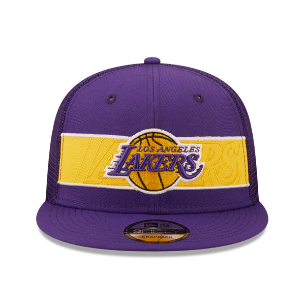 Los Angeles Lakers New Era NBA TONAL BAND TRUCKER 9FIFTY Snapback Hat - Purple/Yellow