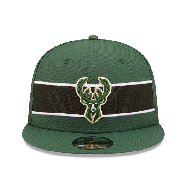 Milwaukee Bucks New Era NBA TONAL BAND TRUCKER 9FIFTY Snapback Hat - Green/Black