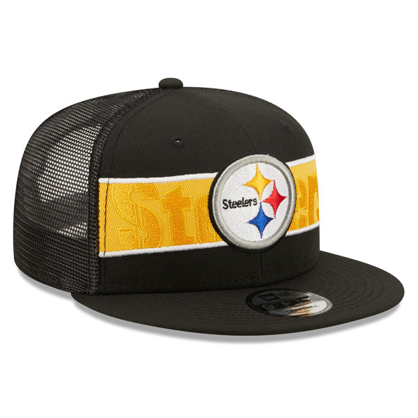 Pittsburgh Steelers New Era NFL TONAL BAND TRUCKER 9FIFTY Snapback Hat - Black/Yellow