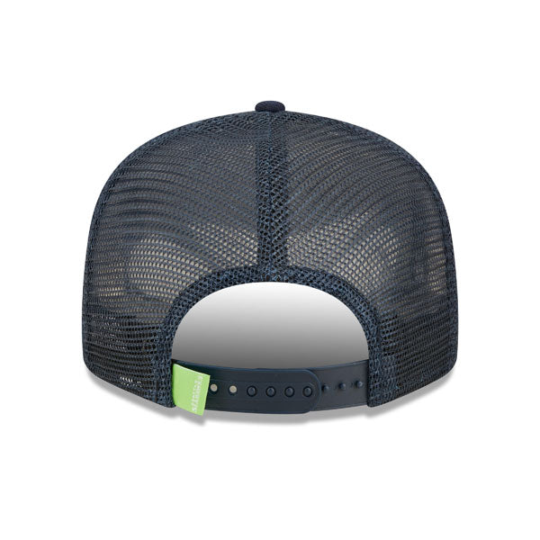 Seattle Seahawks New Era NFL TONAL BAND TRUCKER 9FIFTY Snapback Hat - Navy/Lime