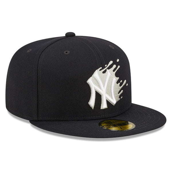 New York Yankees New Era MLB Exclusive SPLATTER 59Fifty Fitted Hat - Navy/Gray Bottom