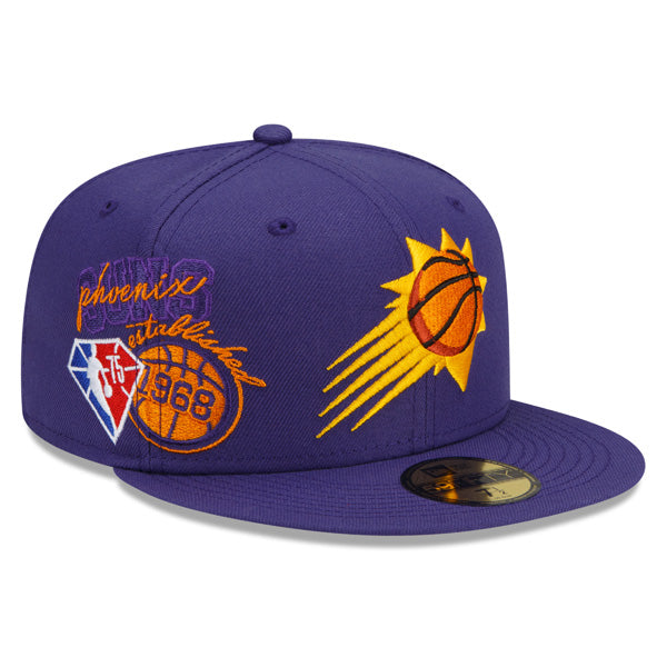 Phoenix Suns New Era 2022 BACK HALF NBA 59Fifty Fitted Hat - Purple/Gray Bottom