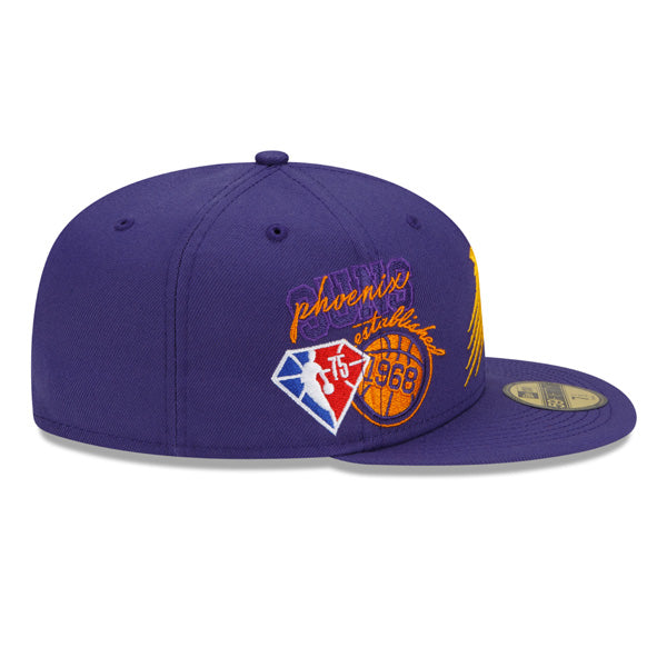 Phoenix Suns New Era 2022 BACK HALF NBA 59Fifty Fitted Hat - Purple/Gray Bottom