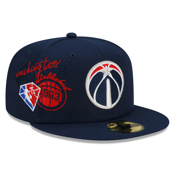 Washington Wizards New Era 2022 BACK HALF NBA 59Fifty Fitted Hat - Navy/Gray Bottom