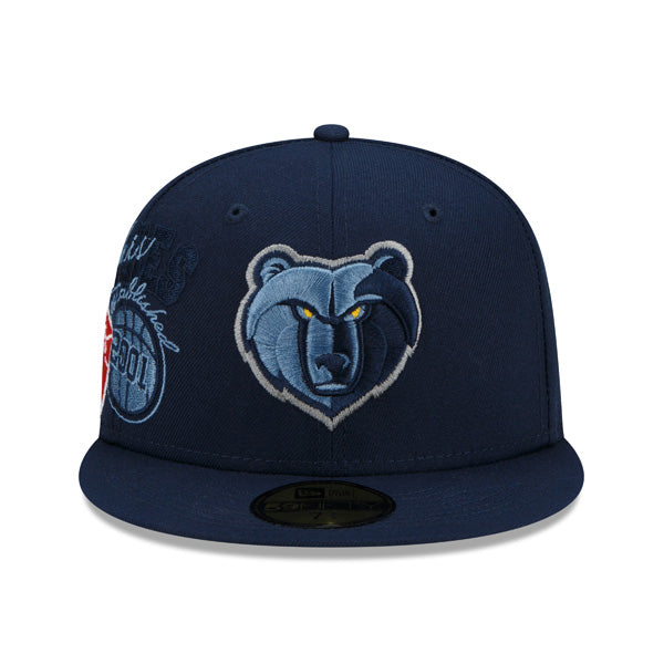 Memphis Grizzlies New Era 2022 BACK HALF NBA 59Fifty Fitted Hat - Navy/Gray Bottom