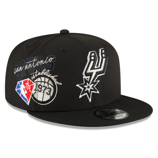 San Antonio Spurs New Era 2022 Back Half 9FIFTY Snapback Adjustable Hat - Black