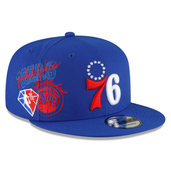 Philadelphia 76ers New Era 2022 Back Half 9FIFTY Snapback Adjustable Hat - Royal