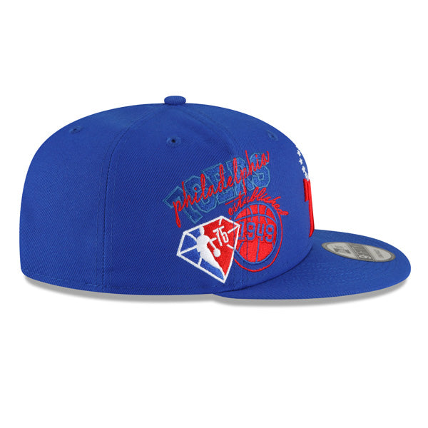 Philadelphia 76ers New Era 2022 Back Half 9FIFTY Snapback Adjustable Hat - Royal