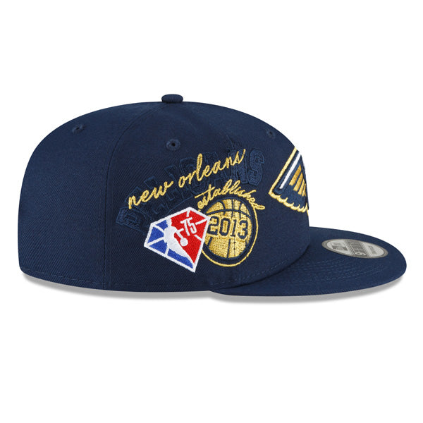 New Orleans Pelicans New Era 2022 Back Half 9FIFTY Snapback Adjustable Hat - Navy