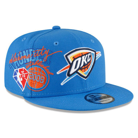 Oklahoma City Thunder New Era 2022 Back Half 9FIFTY Snapback Adjustable Hat - Blue