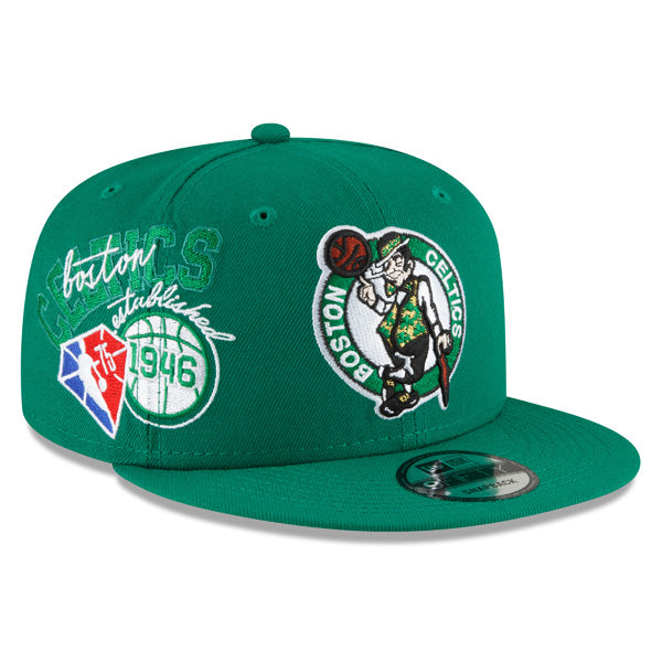 Boston Celtics New Era 2022 Back Half 9FIFTY Snapback Adjustable Hat - Green