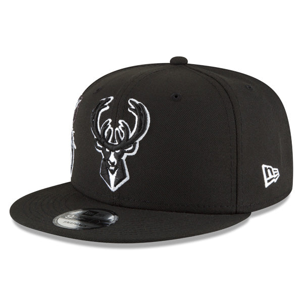 Milwaukee Bucks New Era 2022 Back Half 9FIFTY Snapback Adjustable Hat - Black