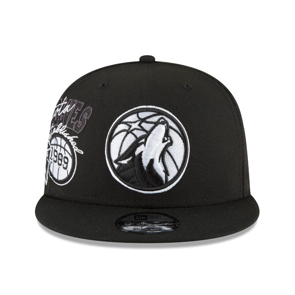 Minnesota Timberwolves New Era 2022 Back Half 9FIFTY Snapback Adjustable Hat - Black