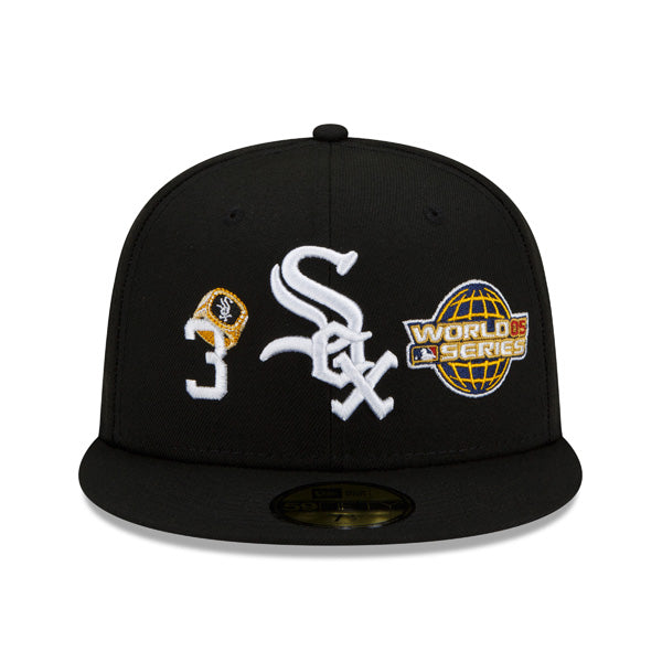 Chicago White Sox New Era MLB Exclusive COUNT THE RINGS 59Fifty Fitted Hat - Black/Gray Bottom