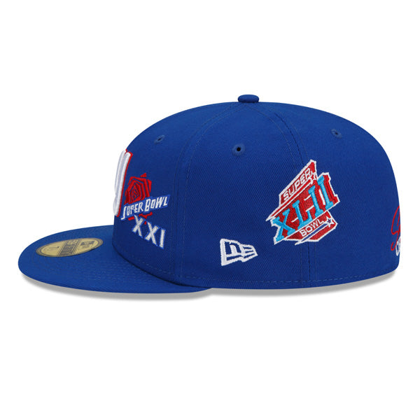 New York Giants New Era NFL Exclusive COUNT THE RINGS 59Fifty Fitted Hat - Royal/Gray Bottom