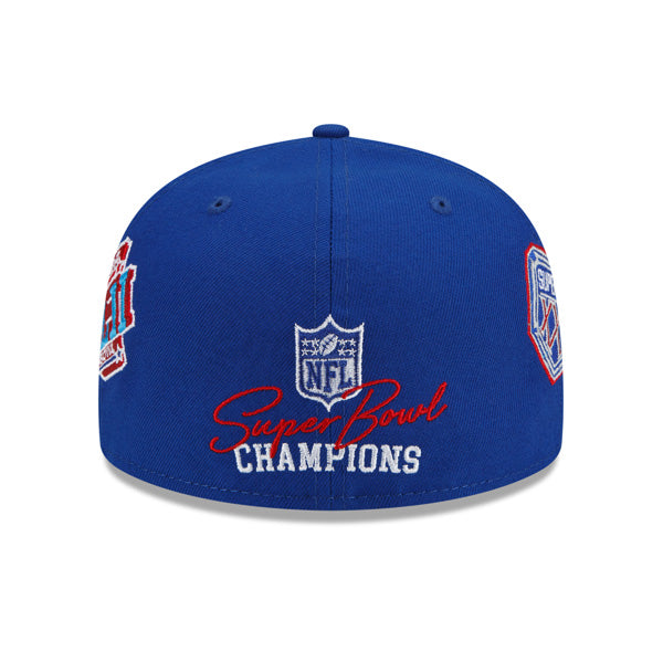 New York Giants New Era NFL Exclusive COUNT THE RINGS 59Fifty Fitted Hat - Royal/Gray Bottom