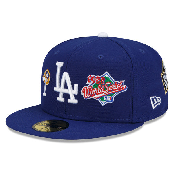 Los Angeles Dodgers New Era MLB Exclusive COUNT THE RINGS 59Fifty Fitted Hat - Royal/Gray Bottom
