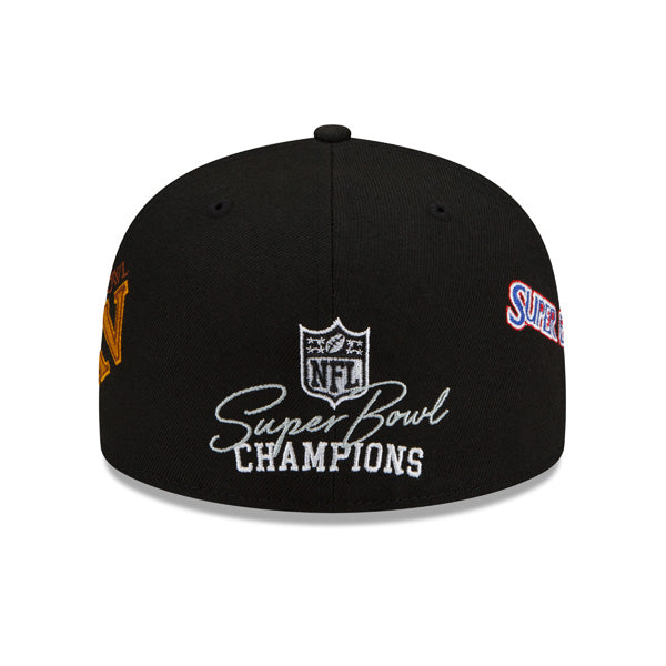 Las Vegas Raiders New Era NFL Exclusive COUNT THE RINGS 59Fifty Fitted Hat - Black/Gray Bottom