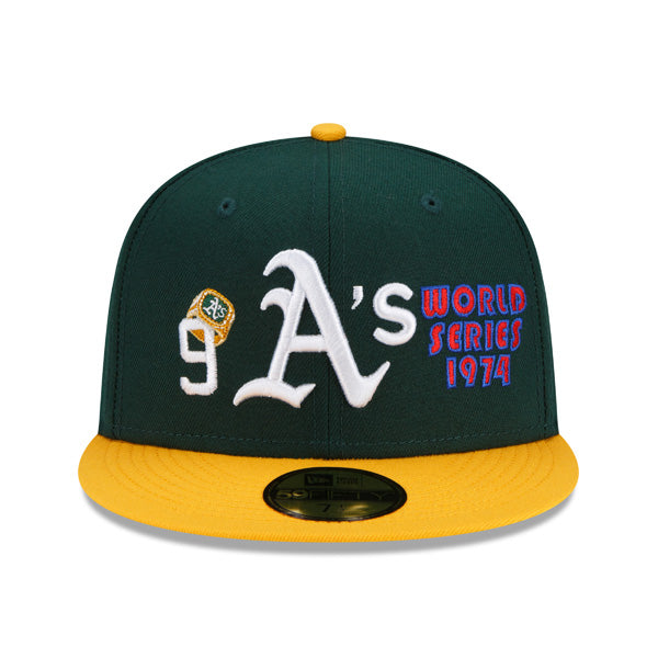 Oakland Athletics New Era MLB Exclusive COUNT THE RINGS 59Fifty Fitted Hat - Green/Gray Bottom