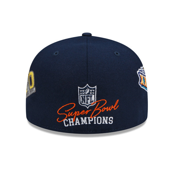 Denver Broncos New Era NFL Exclusive COUNT THE RINGS 59Fifty Fitted Hat - Navy/Gray Bottom