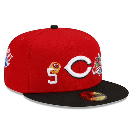 Cincinnati Reds New Era MLB Exclusive COUNT THE RINGS 59Fifty Fitted Hat - Red/Black/Gray Bottom