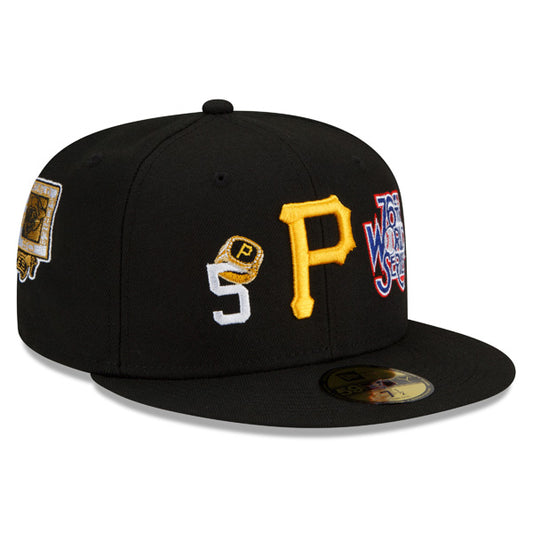 Pittsburgh Pirates New Era MLB Exclusive COUNT THE RINGS 59Fifty Fitted Hat - Black/Gray Bottom