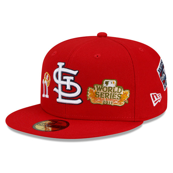 St.Louis Cardinals New Era MLB Exclusive COUNT THE RINGS 59Fifty Fitted Hat - Red/Gray