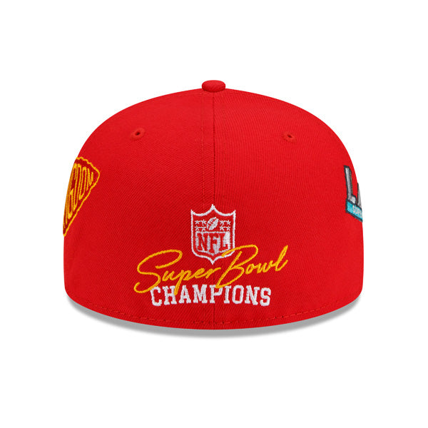 Kansas City Chiefs New Era NFL Exclusive COUNT THE RINGS 59Fifty Fitted Hat - Red/Gray Bottom