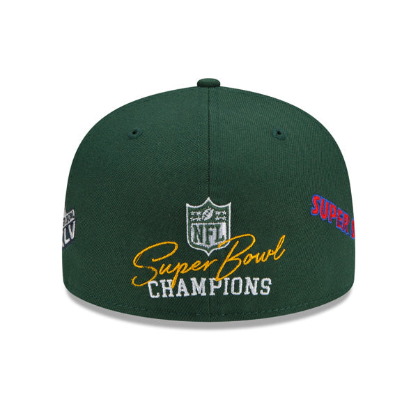 Green Bay Packers New Era NFL Exclusive COUNT THE RINGS 59Fifty Fitted Hat - Green/Gray Bottom