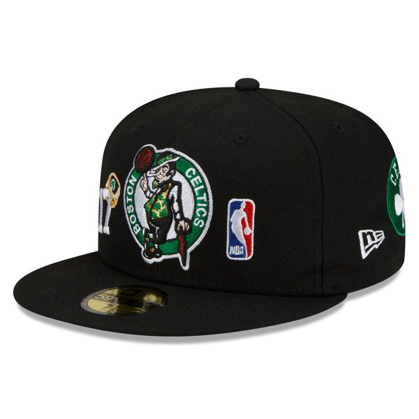 Boston Celtics New Era NBA Exclusive COUNT THE RINGS 59Fifty Fitted Hat - Black/Gray Bottom