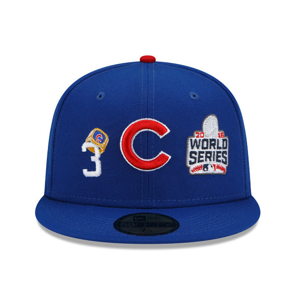 Chicago Cubs New Era MLB Exclusive COUNT THE RINGS 59Fifty Fitted Hat - Royal/Gray Bottom